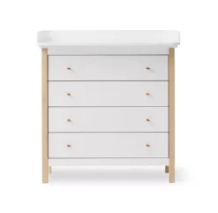 Commode Et Plan à Langer - Blanc / Chêne