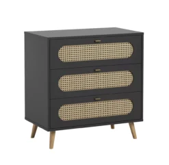 VOX Commode 3 Tiroirs à Langer Canne - Noir