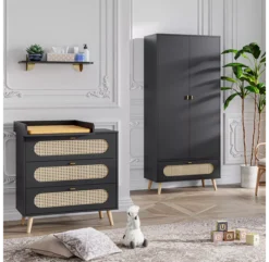 VOX Commode 3 Tiroirs à Langer Canne - Noir 9 VOX Commode 3 Tiroirs à Langer Canne - Noir -Magasin De Meubles Pour Enfants commode a langer canne vox noir 4 1264x1234