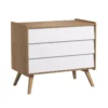 VOX Commode 3 Tiroirs à Langer Vintage - Chêne/Blanc -Magasin De Meubles Pour Enfants commode a langer vintage blanc chene vox 1 1264x1234