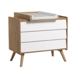 VOX Commode 3 Tiroirs à Langer Vintage - Chêne/Blanc -Magasin De Meubles Pour Enfants commode a langer vintage blanc chene vox 2 1264x1234