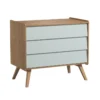 VOX Commode 3 Tiroirs à Langer Vintage - Chêne/Vert -Magasin De Meubles Pour Enfants commode a langer vintage vert chene vox 1 1264x1234