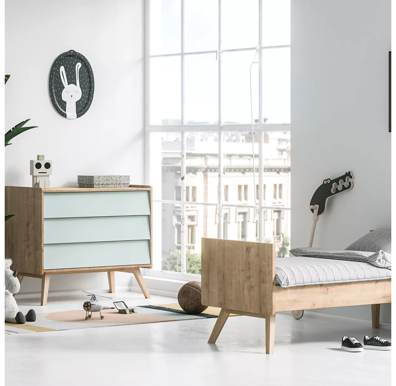 VOX Commode 3 Tiroirs à Langer Vintage - Chêne/Vert 6 VOX Commode 3 Tiroirs à Langer Vintage - Chêne/Vert – Image 4