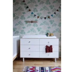 Commode Merlin Classic 6 Tiroirs - Blanc/Bouleau -Magasin De Meubles Pour Enfants commode classic merlin 6 tiroirs oeuf nyc bouleau 1 1264x1234