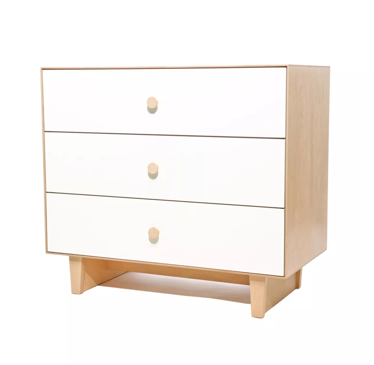 Commode Merlin Rhea 3 Tiroirs - Blanc/Bouleau 3 Commode Merlin Rhea 3 Tiroirs - Blanc/Bouleau