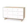 Commode Merlin Rhea 6 Tiroirs - Blanc/Bouleau -Magasin De Meubles Pour Enfants commode rhea merlin 6 tiroirs oeuf nyc bouleau 1264x1234