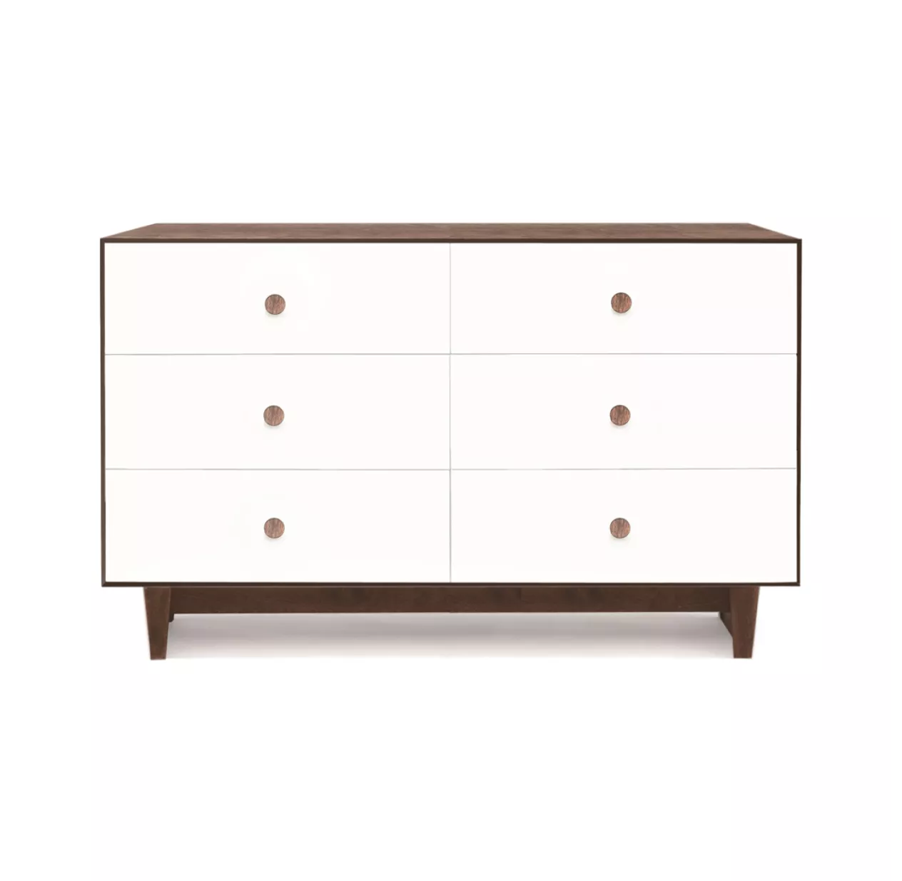 Commode Merlin Rhea 6 Tiroirs - Blanc/Noyer 3 Commode Merlin Rhea 6 Tiroirs - Blanc/Noyer