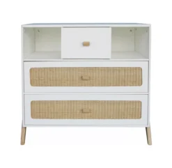 Commode Cèdre Et Rotin Marélia - Blanc