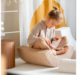 Trio De Poufs Rainbow En Velours Côtelé - Ecru -Magasin De Meubles Pour Enfants ensemble de poufs rainbow ecru wigiwama 4 1264x1234