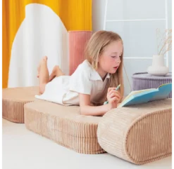 Fauteuil Flip Convertible En Velours Côtelé - Beige -Magasin De Meubles Pour Enfants fauteuil flip lit d appoint velours cotele beige wigiwama 4 1264x1234