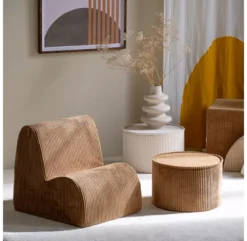 Fauteuil Cloud En Velours Côtelé - Toffee -Magasin De Meubles Pour Enfants fauteuil pouf cloud velours cotele toffee wigiwama 1b 1264x1234