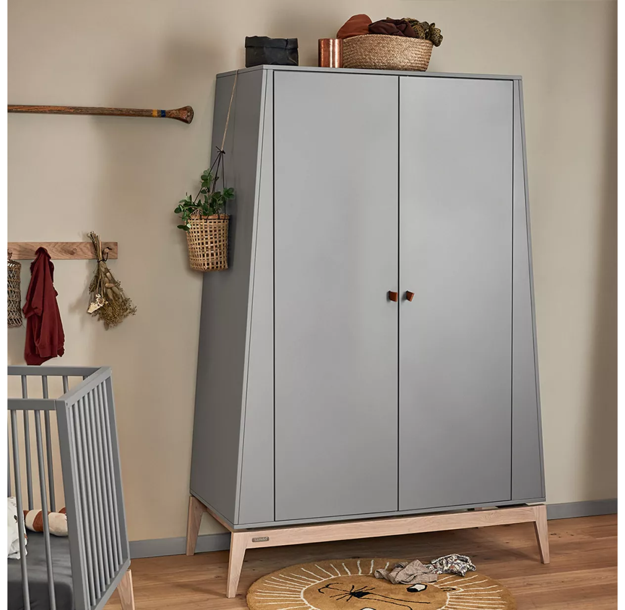 Leander Grande Armoire Luna - Gris 4 Leander Grande Armoire Luna - Gris – Image 2