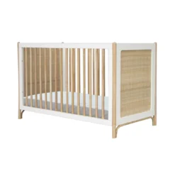 Lit Bébé évolutif Cèdre Et Rotin Océania 60x120cm - Blanc