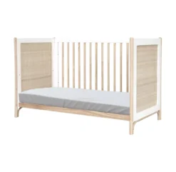 Lit Bébé évolutif Cèdre Et Rotin Océania 60x120cm - Blanc -Magasin De Meubles Pour Enfants lit bebe evolutif oceania theo 60x120 8 1264x1234
