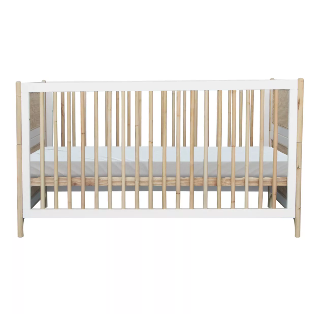 Lit Bébé évolutif Cèdre Et Rotin Océania 70x140cm - Blanc 6 Lit Bébé évolutif Cèdre Et Rotin Océania 70x140cm - Blanc – Image 4