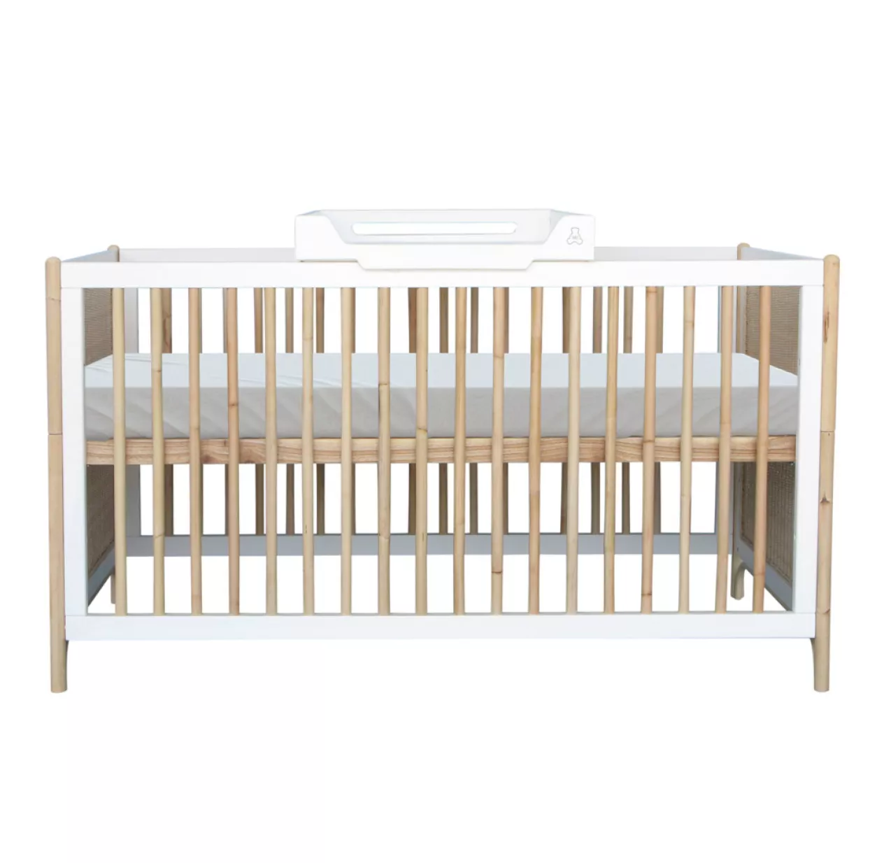 Lit Bébé évolutif Cèdre Et Rotin Océania 70x140cm - Blanc 8 Lit Bébé évolutif Cèdre Et Rotin Océania 70x140cm - Blanc – Image 6