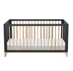 Lit Bébé évolutif Bois Et Cannage Rotin Nami 70x140cm - Noir -Magasin De Meubles Pour Enfants lit bebe evolutif rotin nami anthracite 70x140 theo 3 1264x1234