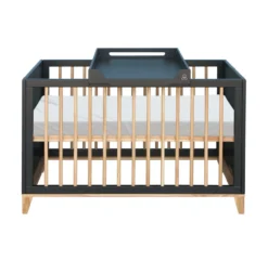 Lit Bébé évolutif Bois Et Cannage Rotin Nami 70x140cm - Noir -Magasin De Meubles Pour Enfants lit bebe evolutif rotin nami anthracite 70x140 theo 3a 1264x1234