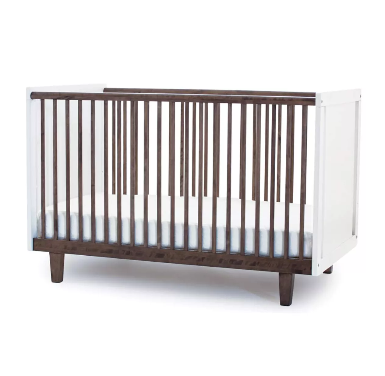 Lit Bébé évolutif Rhea - Blanc/Noyer 4 Lit Bébé évolutif Rhea - Blanc/Noyer – Image 2