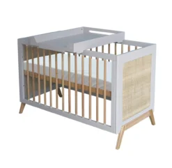 Lit Bébé évolutif Cèdre Et Rotin Marélia 60x120cm - Lune -Magasin De Meubles Pour Enfants lit bebe rotin marelia gris perle 60x120 theo 4 1264x1234