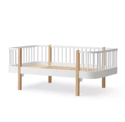 Lit Junior Banquette Wood - Blanc/Chêne -Magasin De Meubles Pour Enfants lit junior banquette wood original chene oliver furniture 3 1264x1234
