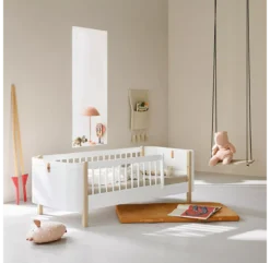 Lit Junior Wood Mini+ - Blanc/Chêne -Magasin De Meubles Pour Enfants lit junior wood mini plus barriere chene oliver furniture 2 1264x1234