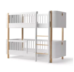 Lit Superposé Junior Wood Mini+ - Blanc/Chêne -Magasin De Meubles Pour Enfants lit superpose junior mini plus wood chene oliver furniture 3 1264x1234