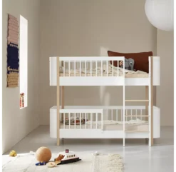 Lit Superposé Junior Wood Mini+ - Blanc/Chêne -Magasin De Meubles Pour Enfants lit superpose junior mini plus wood chene oliver furniture 4 1264x1234