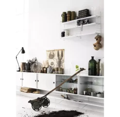 Portant Mural Au Sol 85 X 30 Cm - Noir -Magasin De Meubles Pour Enfants pack 2 portants muraux sol etageres string blanc 85x30 3 1264x1234 2