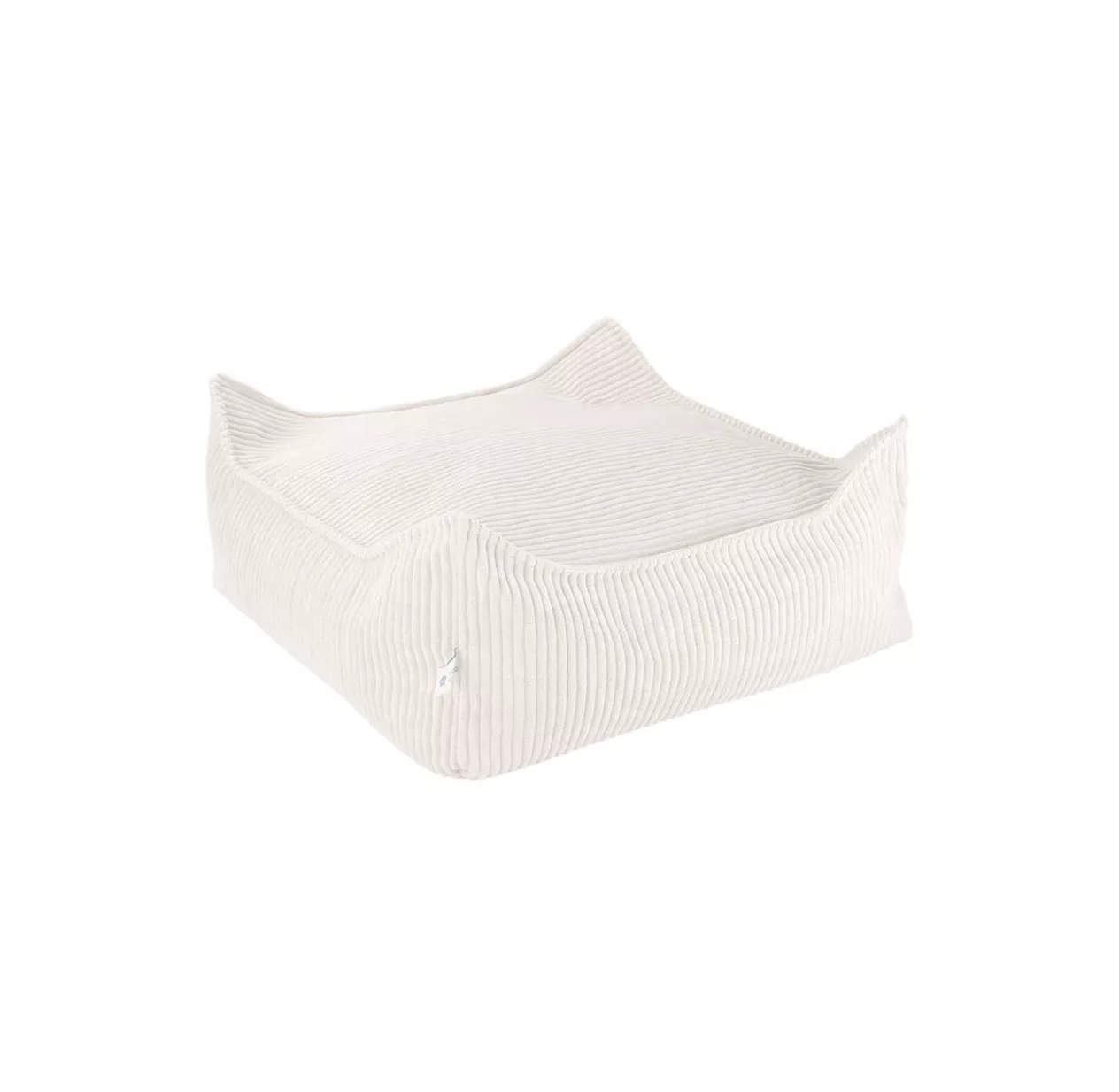 Pouf Carré Ottoman En Velours Côtelé - Ecru 3 Pouf Carré Ottoman En Velours Côtelé - Ecru