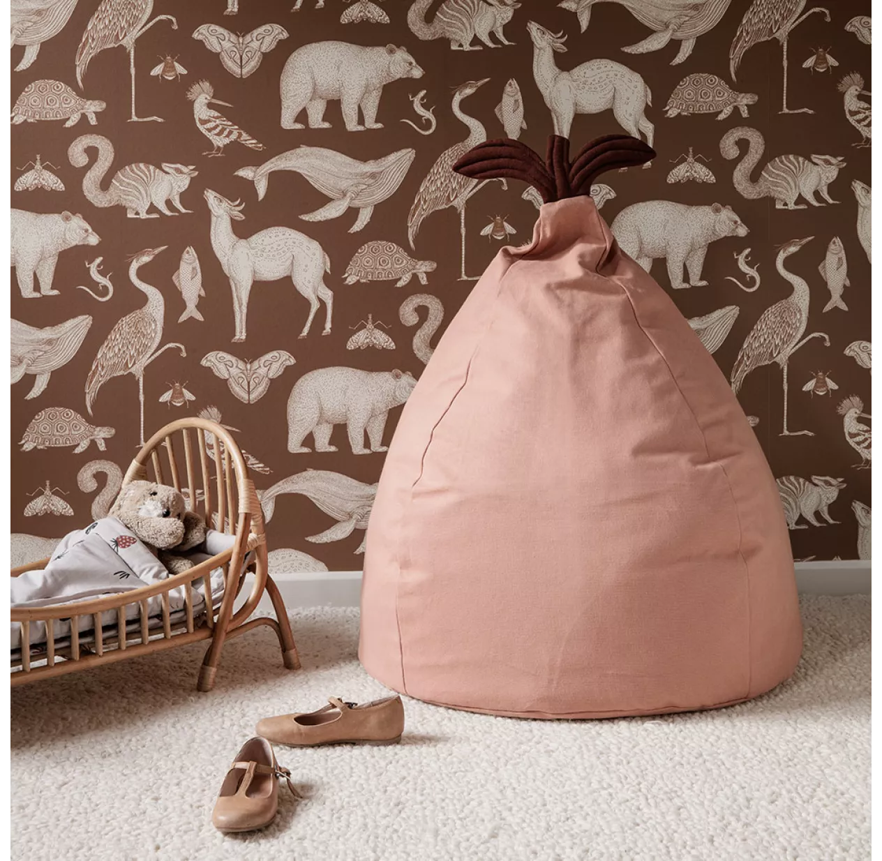 Ferm LIVING Pouf Poire - Vieux Rose 4 Ferm LIVING Pouf Poire - Vieux Rose – Image 2