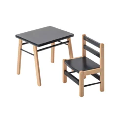 Table Gabriel Et Chaise Enfant Louise - Anthracite