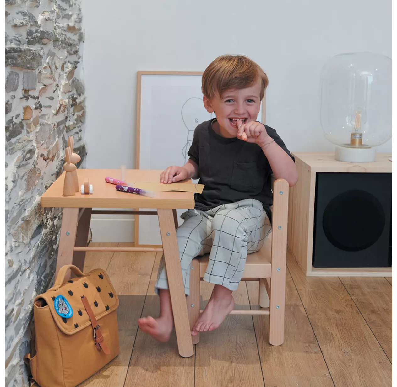 Table Gabriel Et Chaise Enfant Louise - Bleu Gris 5 Table Gabriel Et Chaise Enfant Louise - Bleu Gris – Image 3